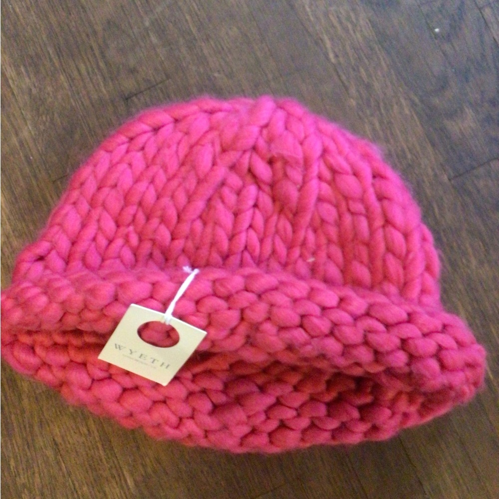 NEW! Wyeth by Todd Magill Chunky Hot Pink Knit Beanie - Picture 1 of 3